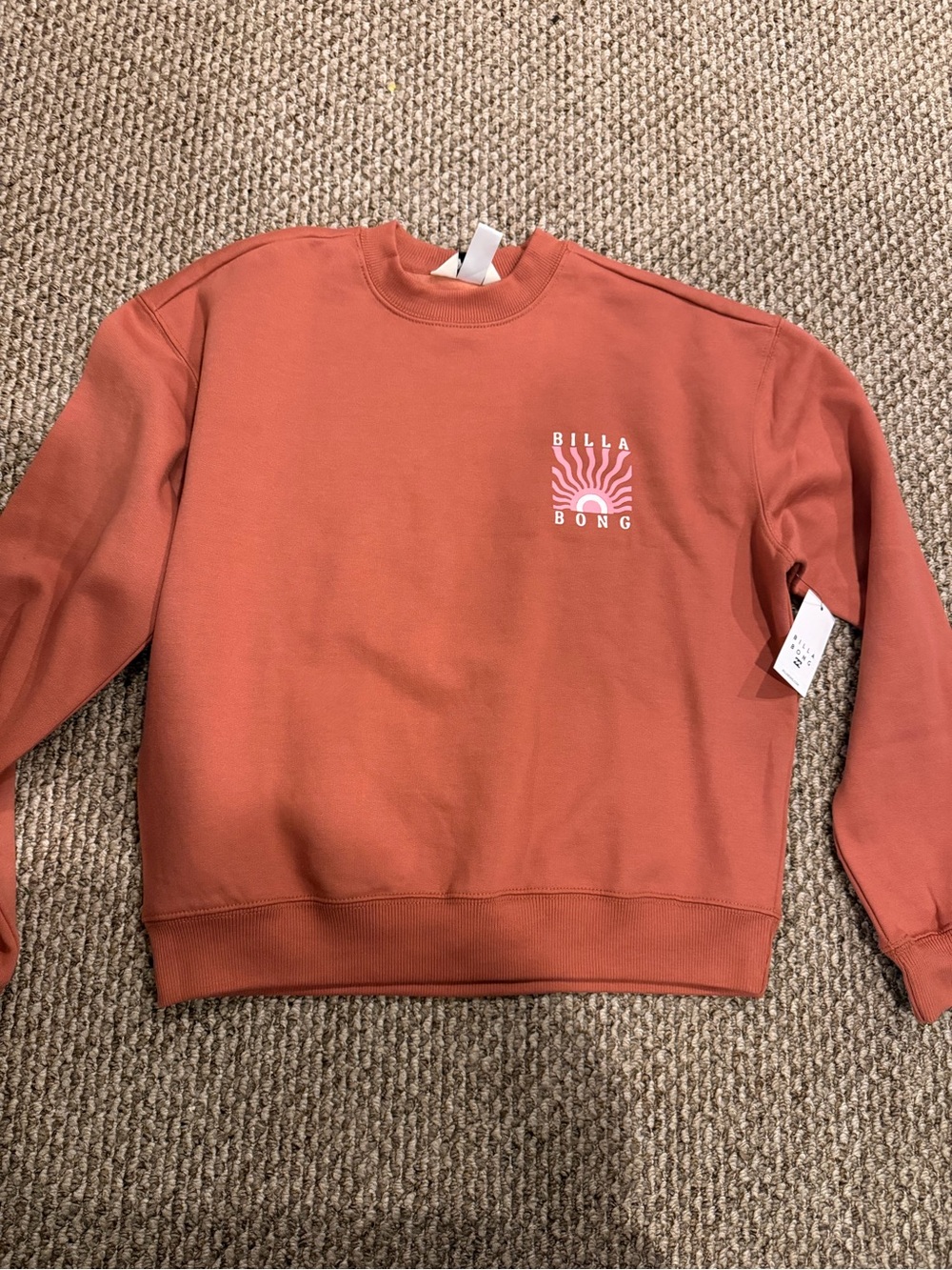 NWT Billabong Rust Crewneck Sweatshirt Size Small